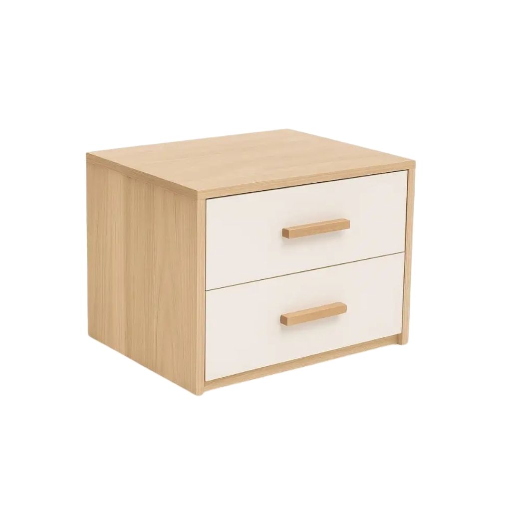 Nubia Double Drawer Nightstand