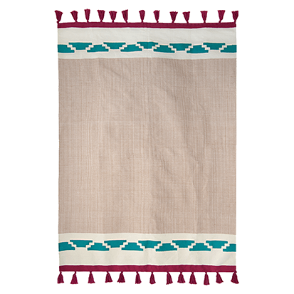 Plateau Handwoven Cotton Rug – Bohemian Tassel Design 1