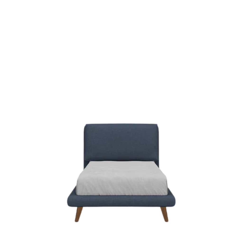 Bliss Upholstered Bed with Cushioned Backrest and Wooden Legs 3