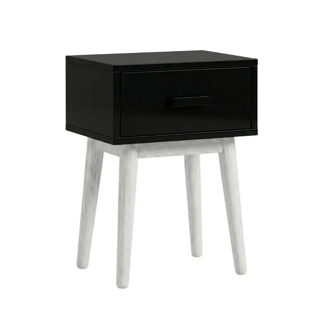 Alba Bedside Table With 1 Drawer & Slanted Legs 29