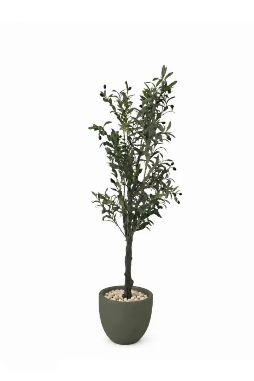 Realistic Artificial Olive Tree In Curve Pot