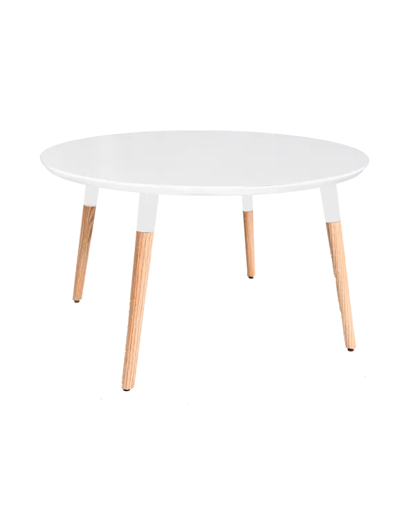 Basic Oak Coffee Table With Colored Legs - Round Shape 2