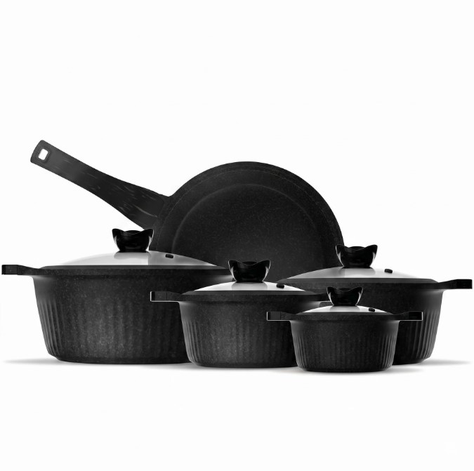 Die-Cast 9-Piece Granite Cookware Set