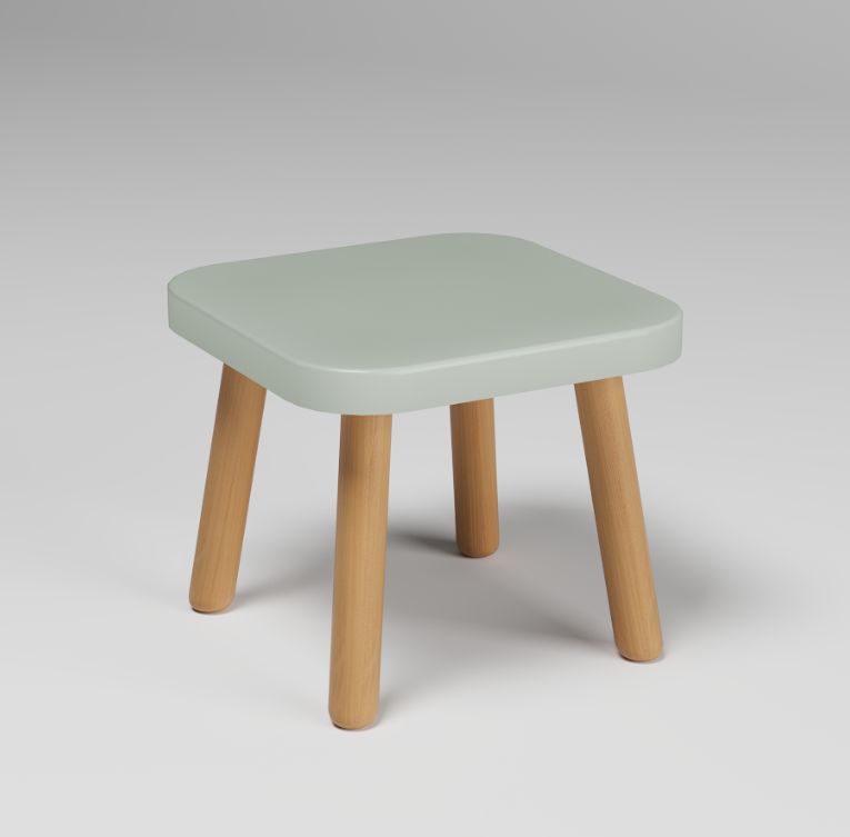 Simple Square Chair In Beech\Pine Wood