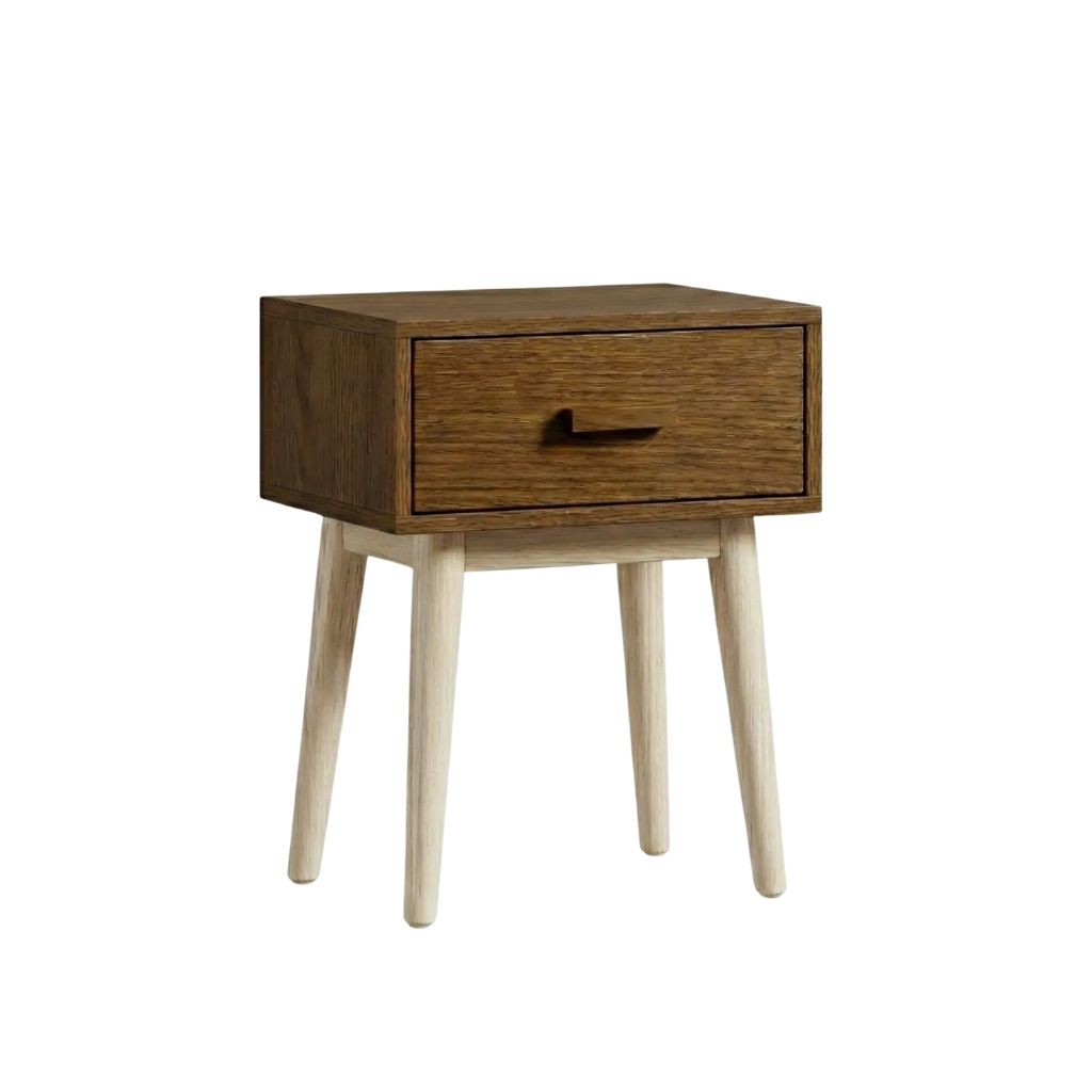 Alba Bedside Table With 1 Drawer & Slanted Legs 15