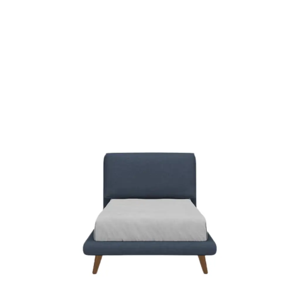 Bliss Upholstered Bed with Cushioned Backrest and Wooden Legs 8