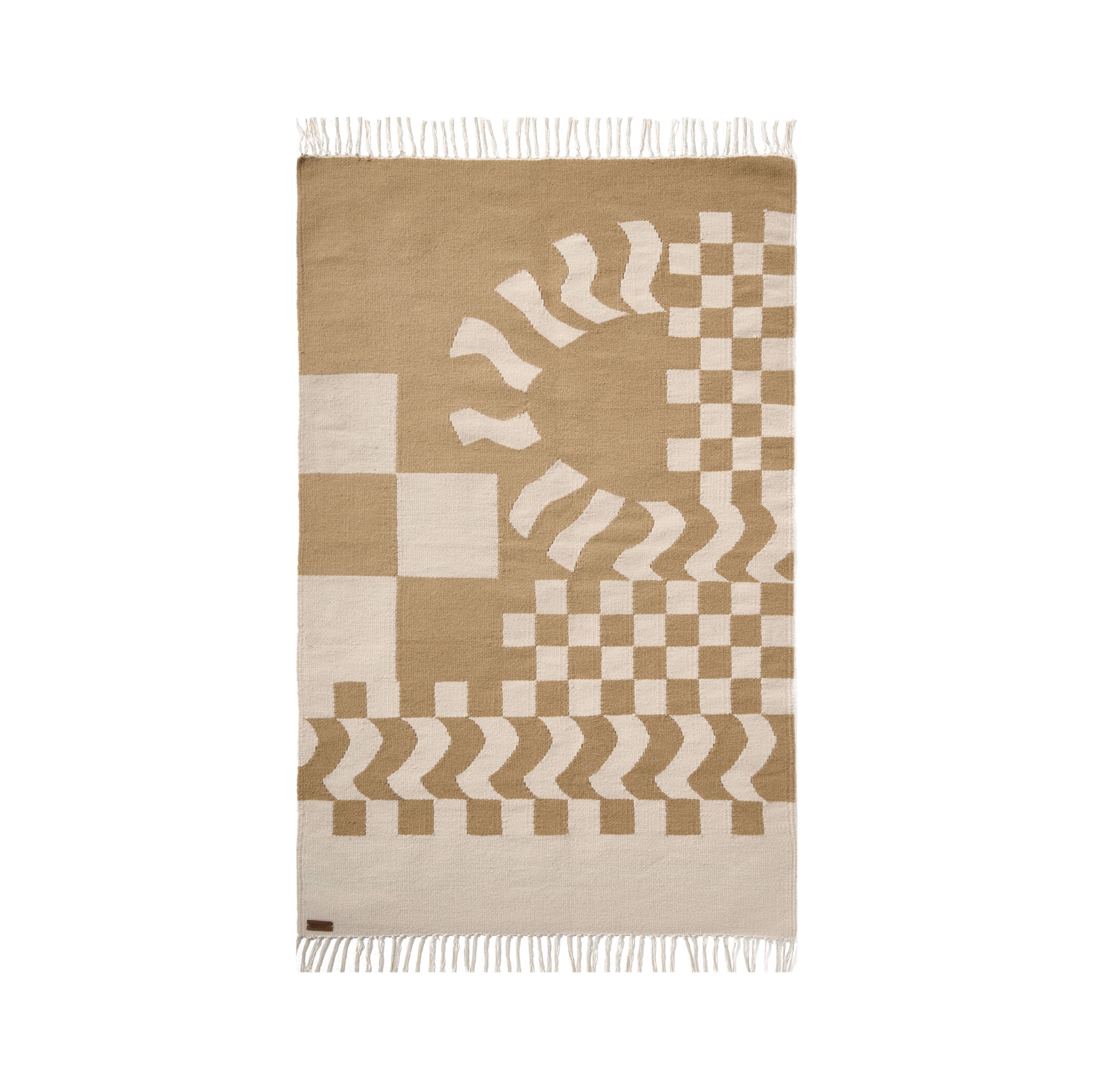 Checkered Wool Kilim Rug