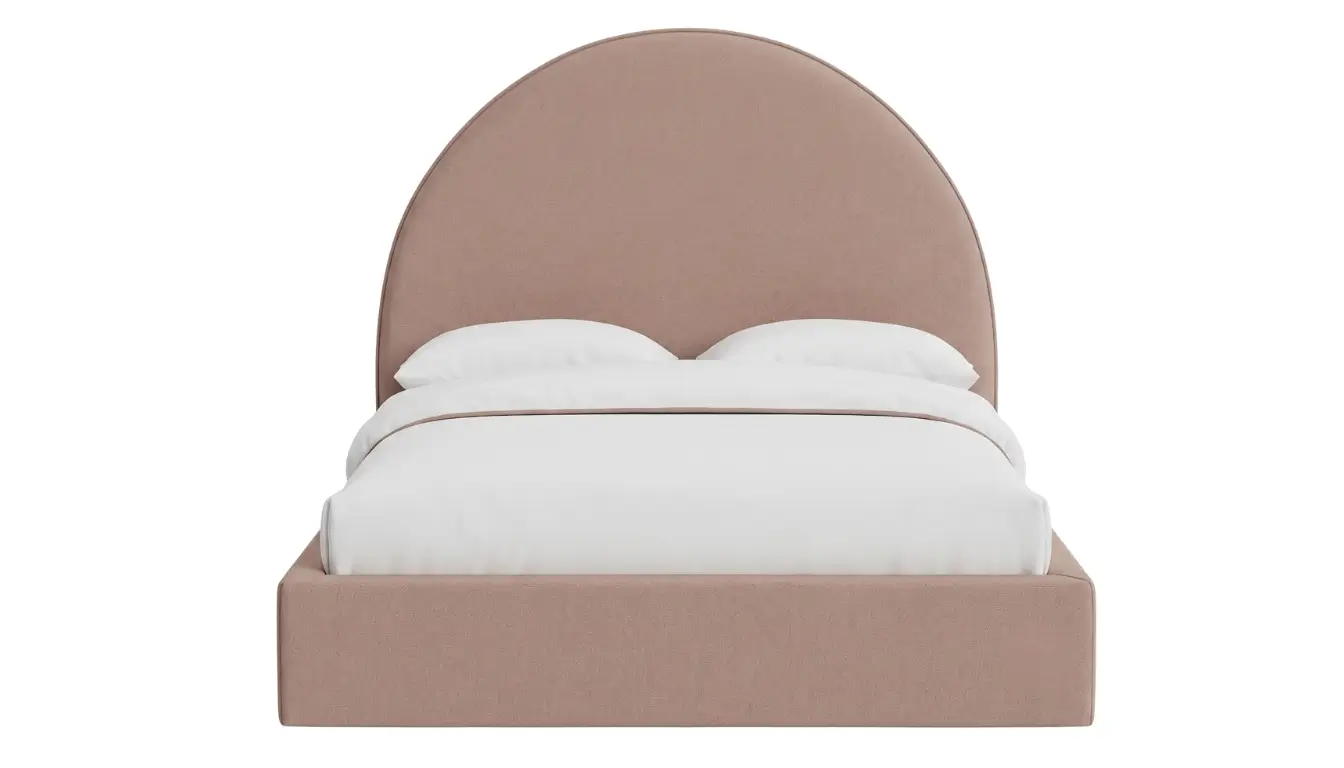 Echo Bed With Plain Arched Upholstered Headboard