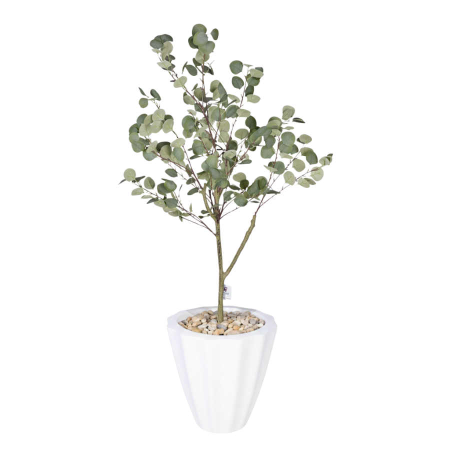 Artificial Eucalyptus Tree in Terrazzo Planter