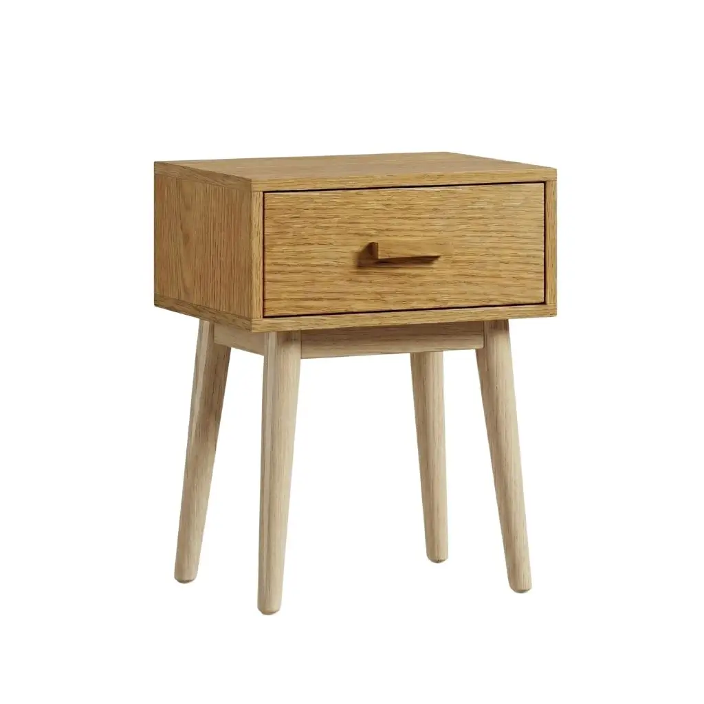 Alba Bedside Table With 1 Drawer & Slanted Legs 13