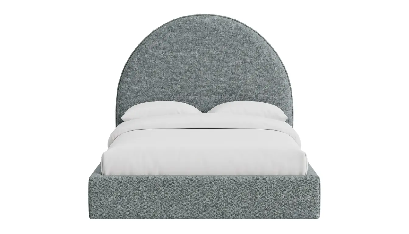 Echo Bed With Plain Arched Upholstered Headboard