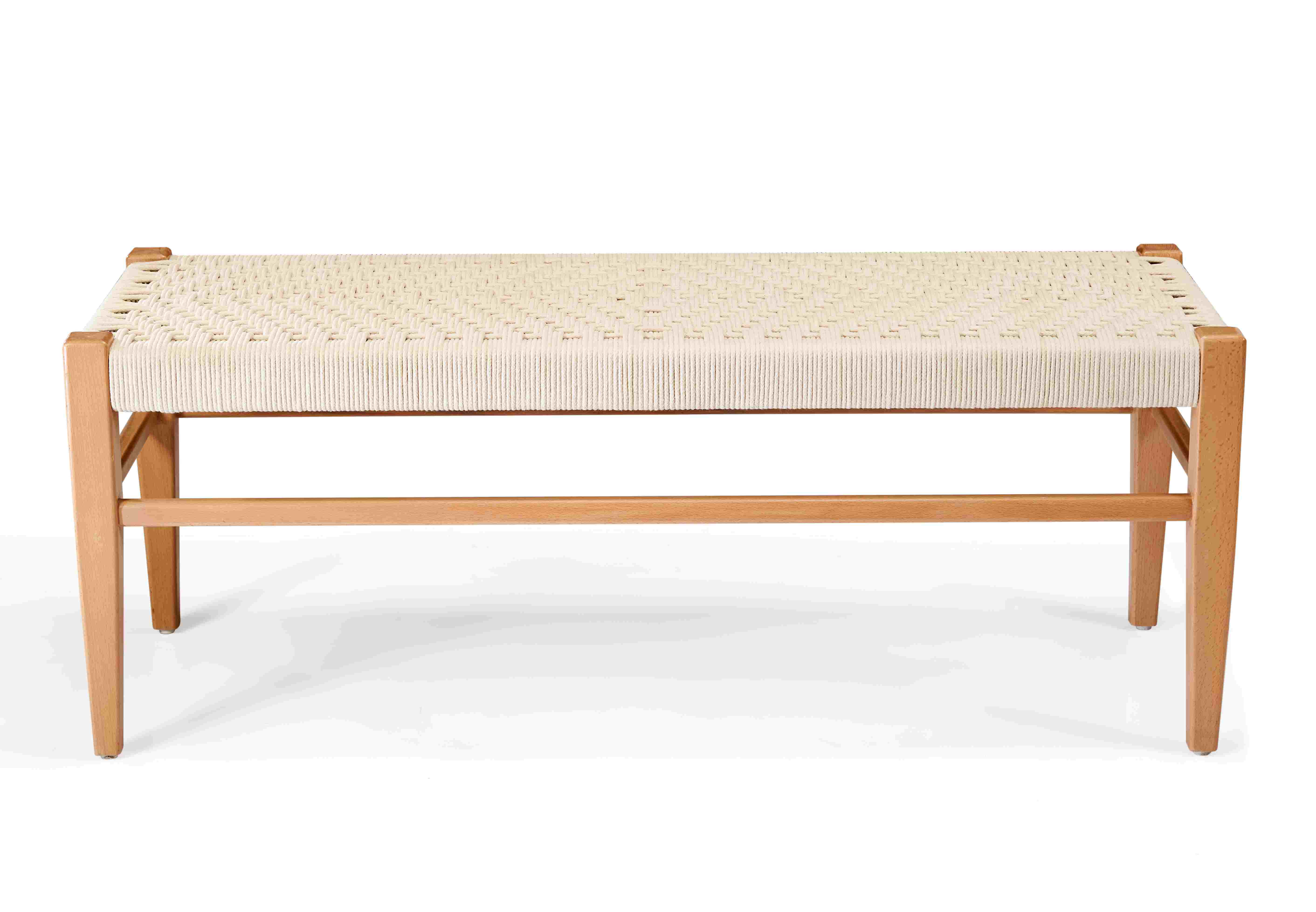 Fernando Woven Bench – Boho-Chic with Solid Beech Fram 4