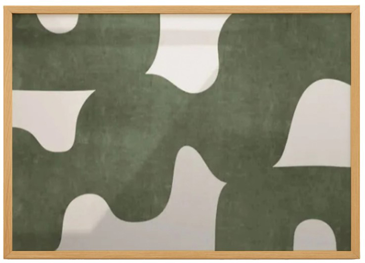 Green & Beige  Abstract Print 3
