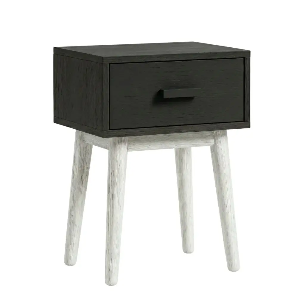 Alba Bedside Table With 1 Drawer & Slanted Legs 27