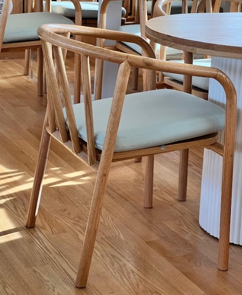 Karin Oak Chair with Seat Cushion 1