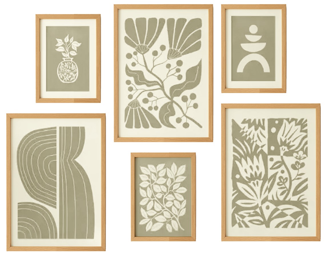 Boho Terracotta Wall Art Set - Minimalist Nature Prints - Set of 6 3
