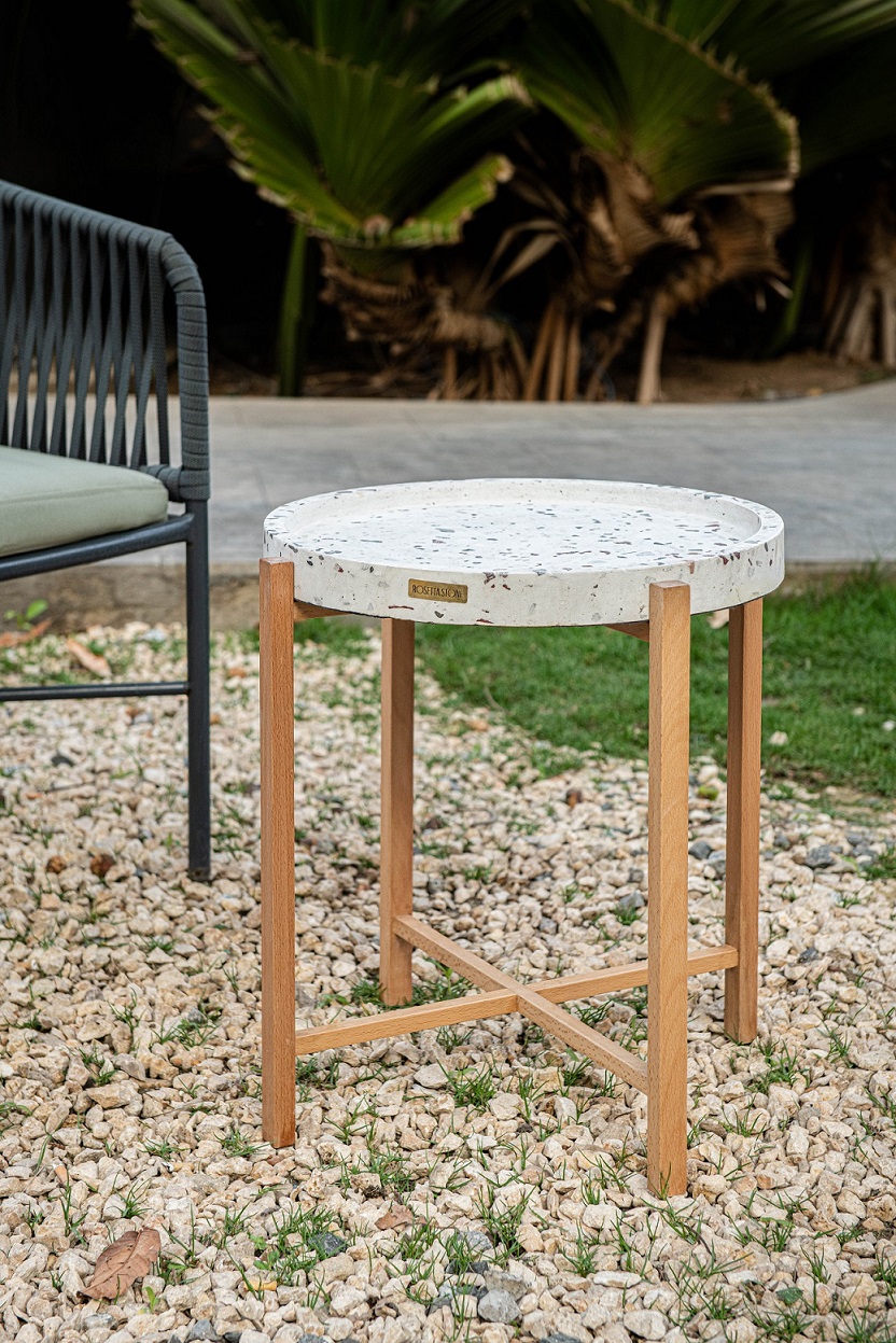 Anuk Terrazzo Side Table - ouch of Elegance with Recycled Stone 2