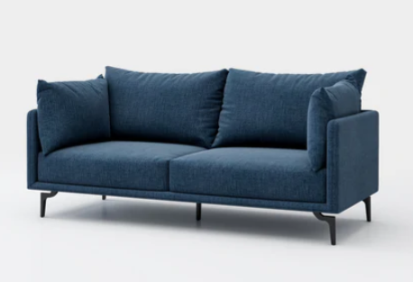 Capilano 2 Seater Beech Wood Sofa With Black Steel Legs 2