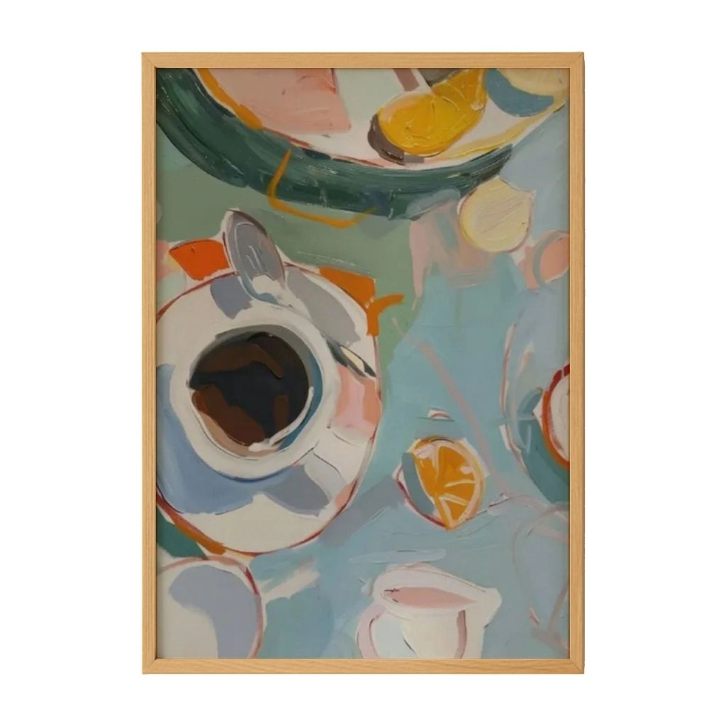 Sahwa Abstract Coffee & Citrus Wall Art