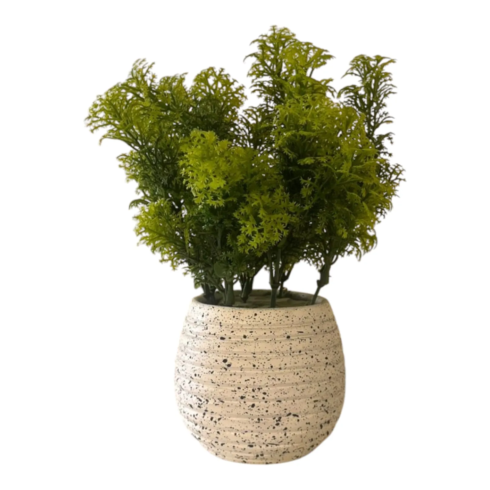 Artificial Green Plant with Terrazzo Pot