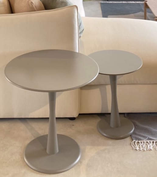 Flute Side Table Set of 2 - High Gloss Finish - Round Top 1