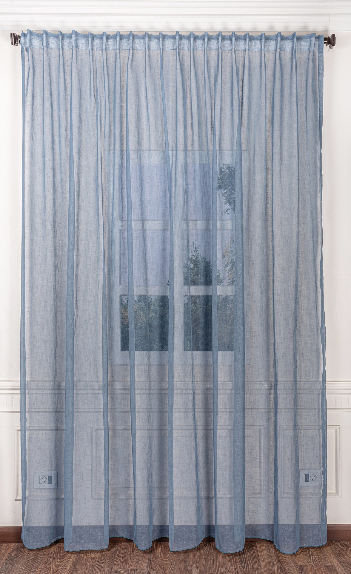 Airdot Plain linen sheer Curtains Color baby blue-1Panel 300cmX280cm 1