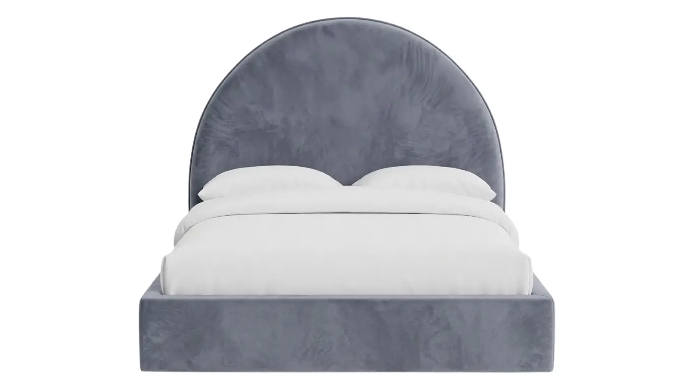 Echo Bed With Plain Arched Upholstered Headboard