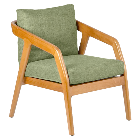 Oli Armchair In Beech Wood Frame - Upholstered back & Seat