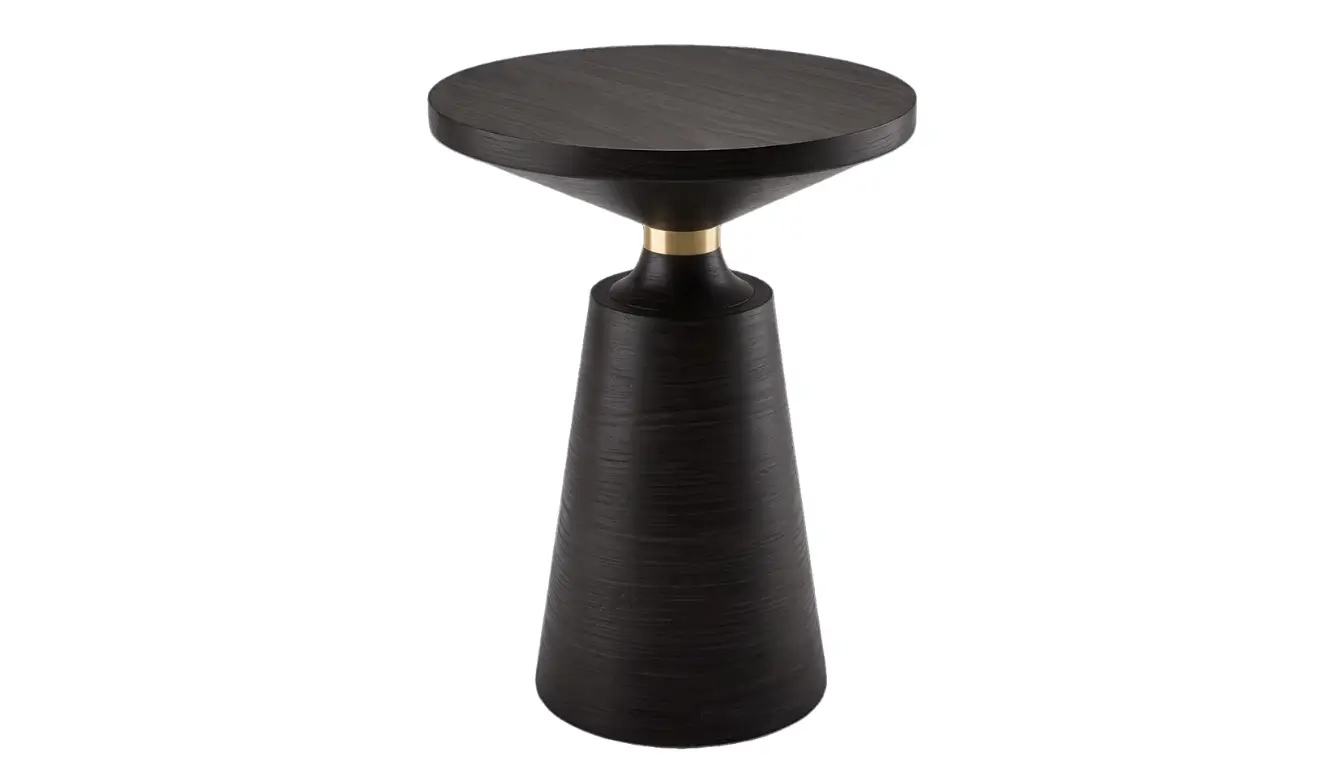 Nicole Side Table - Wooden Veneer With Brass Connection