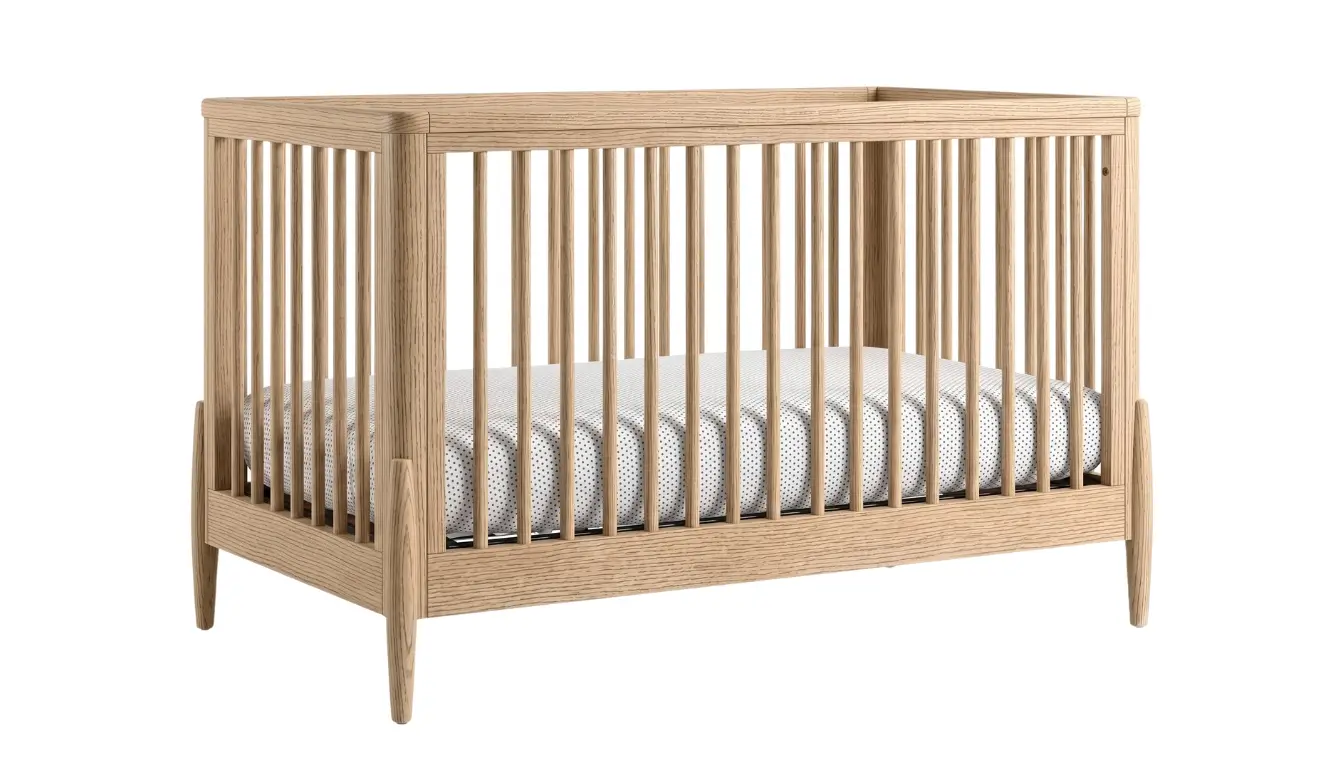 Laila Baby Cot With High Quality Wood & Slatted Bars
