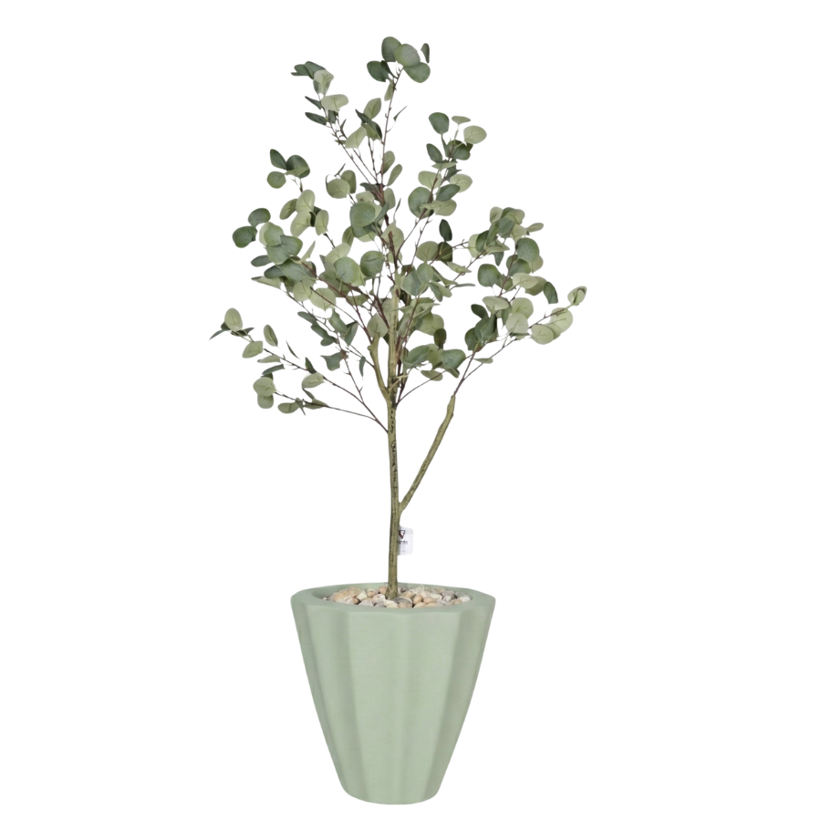Artificial Eucalyptus Tree in Terrazzo Planter
