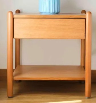 Selma Night Table With Rounded Legs - Natural Wood Veneer 4