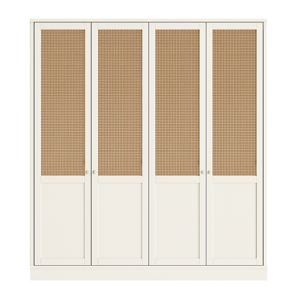 Glow Lacquered Hinged Cane Wardrobe 22