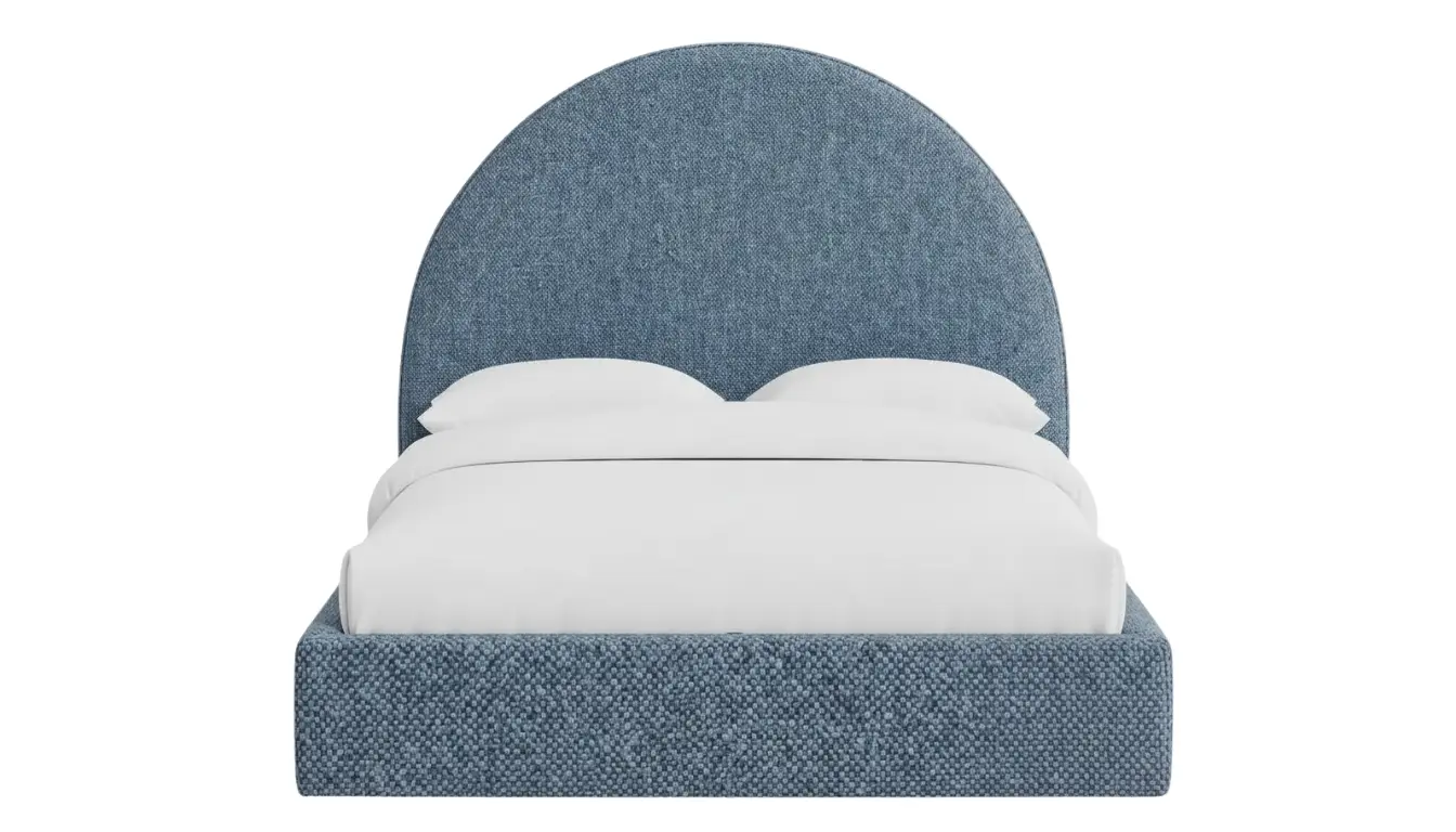 Echo Bed With Plain Arched Upholstered Headboard