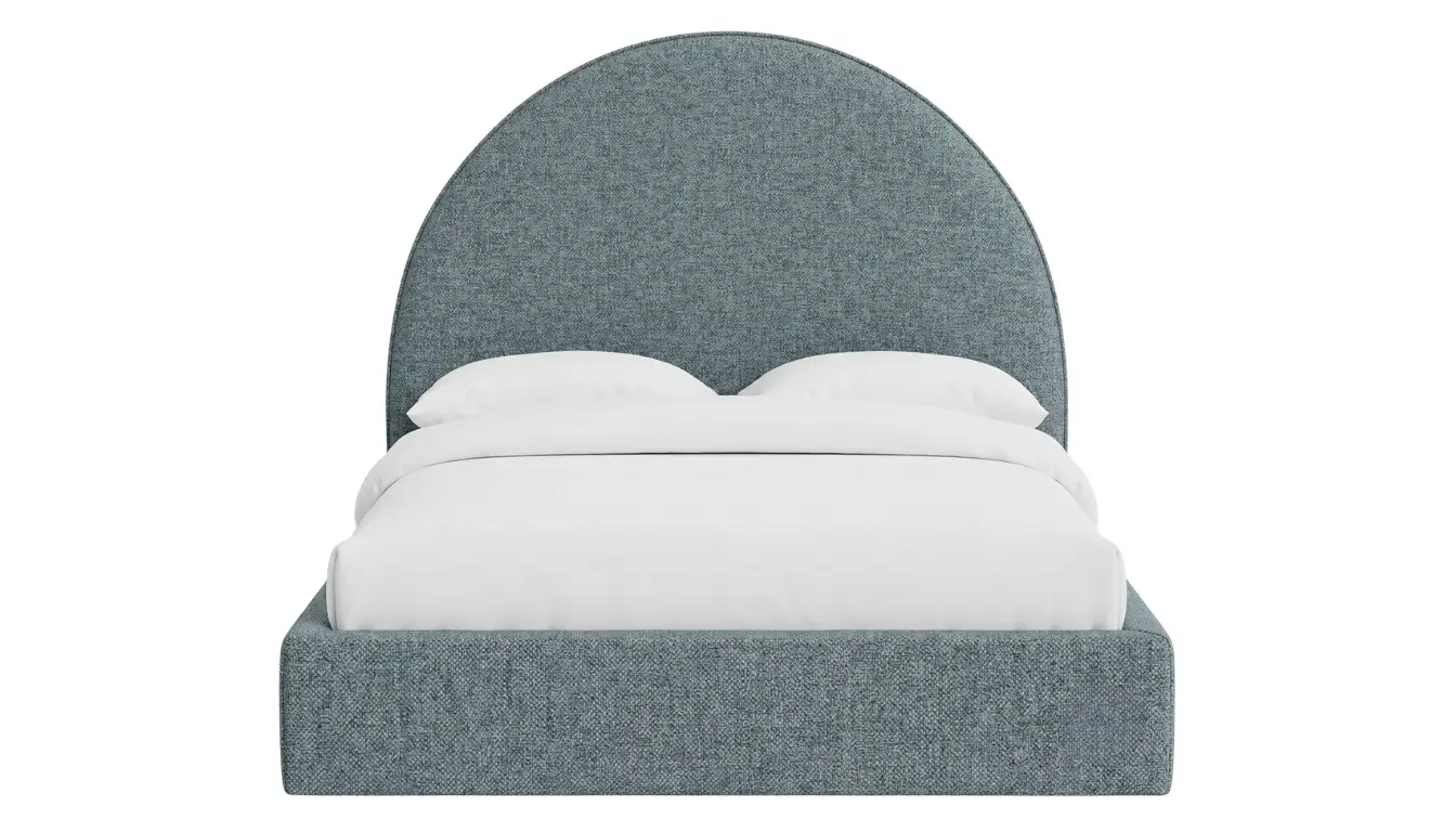 Echo Bed With Plain Arched Upholstered Headboard