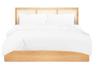 سرير خشب بلوط سيدرا بلوح رأس من الخيزران