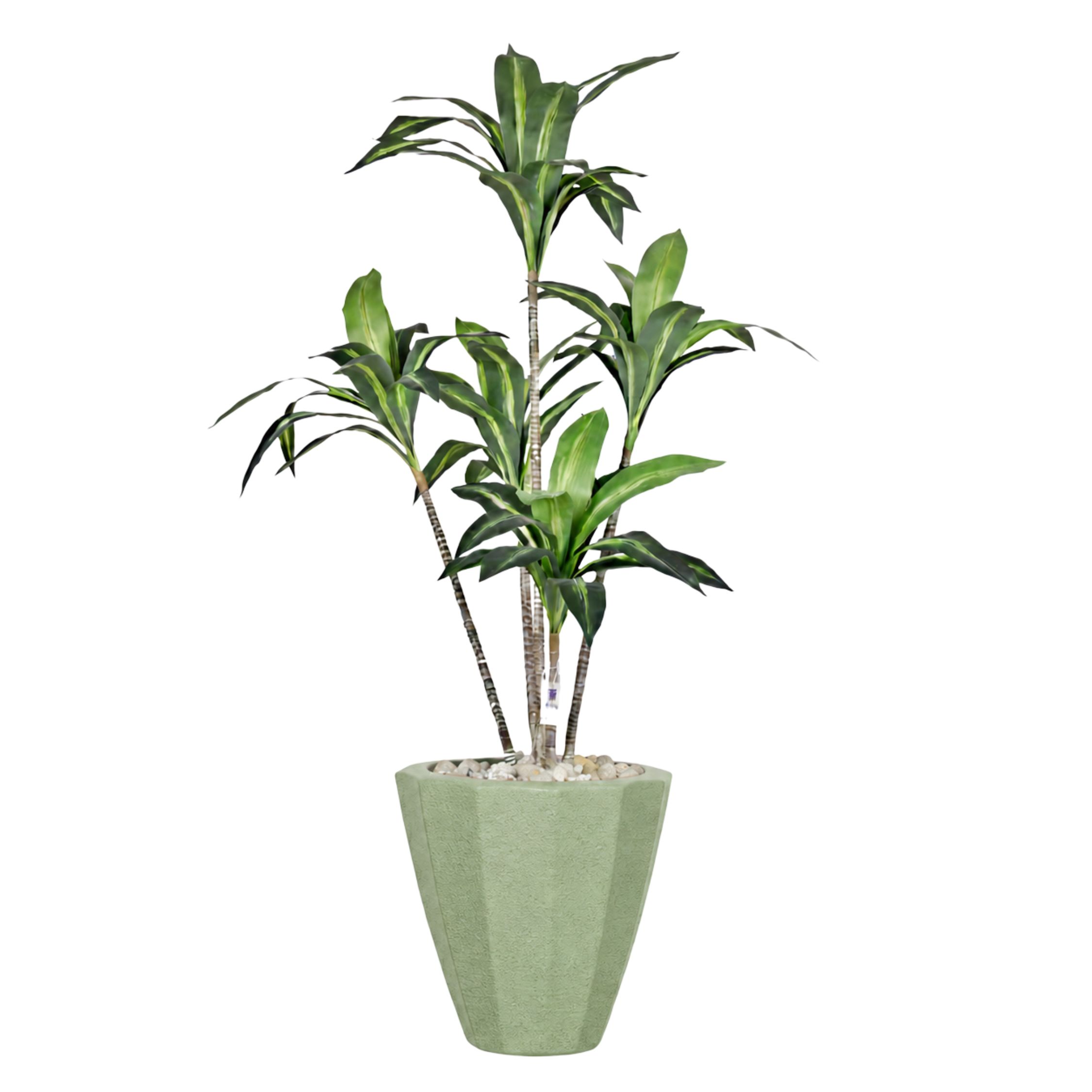 Artificial Dracaena Marginata in Terrazzo Planter