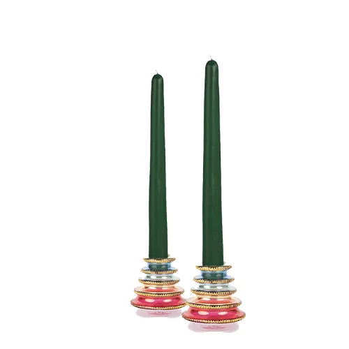 Royal Jewel Glass Candle Holders – Set of 2 5