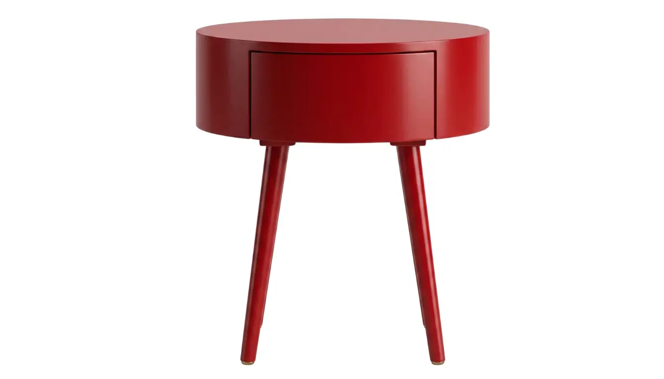 Maple Night Table - Round Design - Sturdy Wood