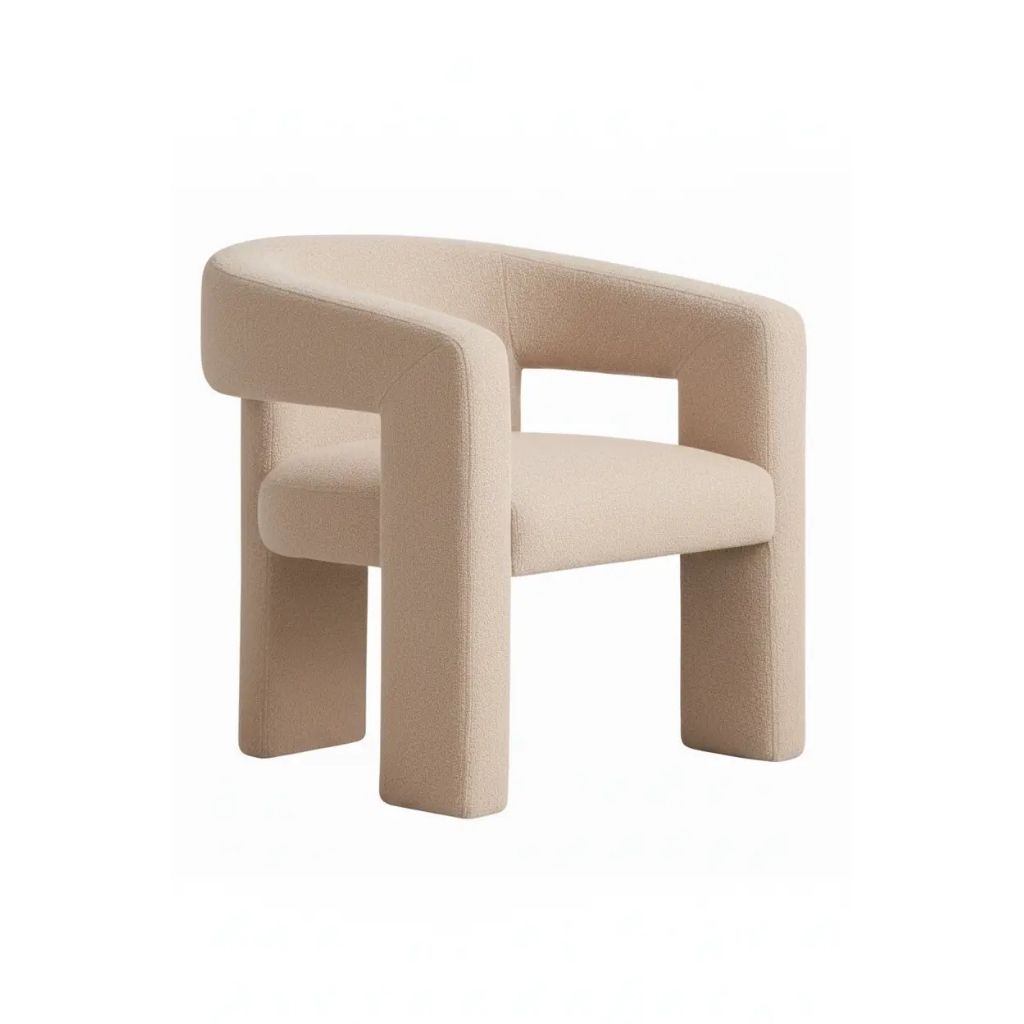 Boucle Fully Upholstered Chair 6