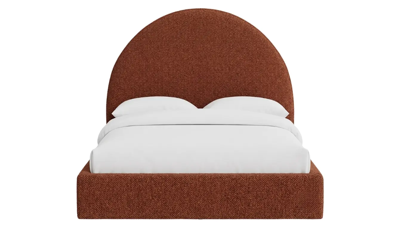 Echo Bed With Plain Arched Upholstered Headboard