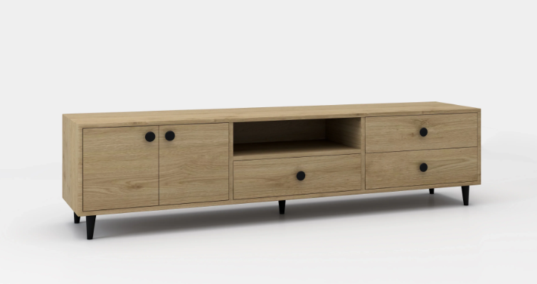 Bendita TV Unit In MDF - Storage Units & Metal Handles 2