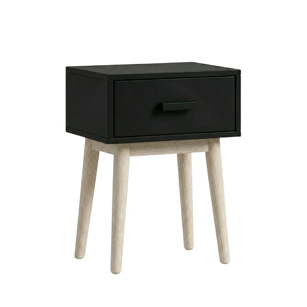 Alba Bedside Table With 1 Drawer & Slanted Legs 20