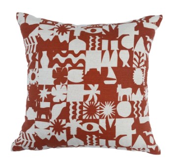 Rumuz Hand-Printed Linen Cushion 3