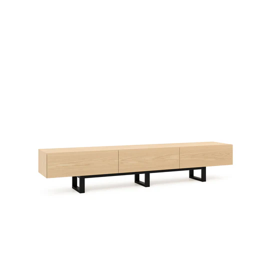 Barrosa Sleek Wooden TV Unit – Metal Base - Storage Drawers 4