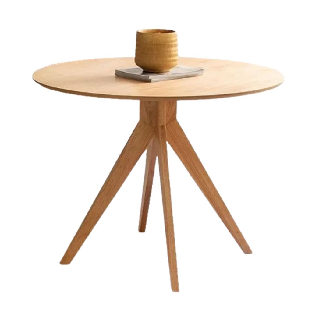 Minu Round Dining Table With Geometric Black Legs 4