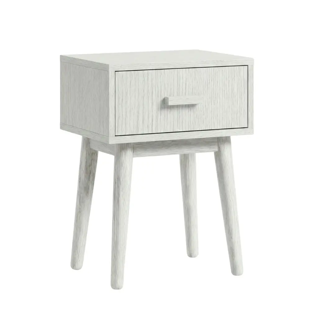 Alba Bedside Table With 1 Drawer & Slanted Legs 25