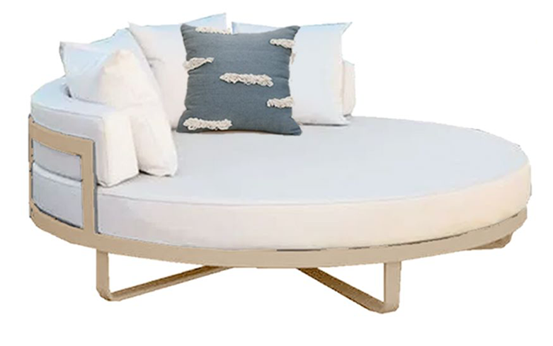 Aluminum Round Day Bed With Durable Outdoor Fabric 2