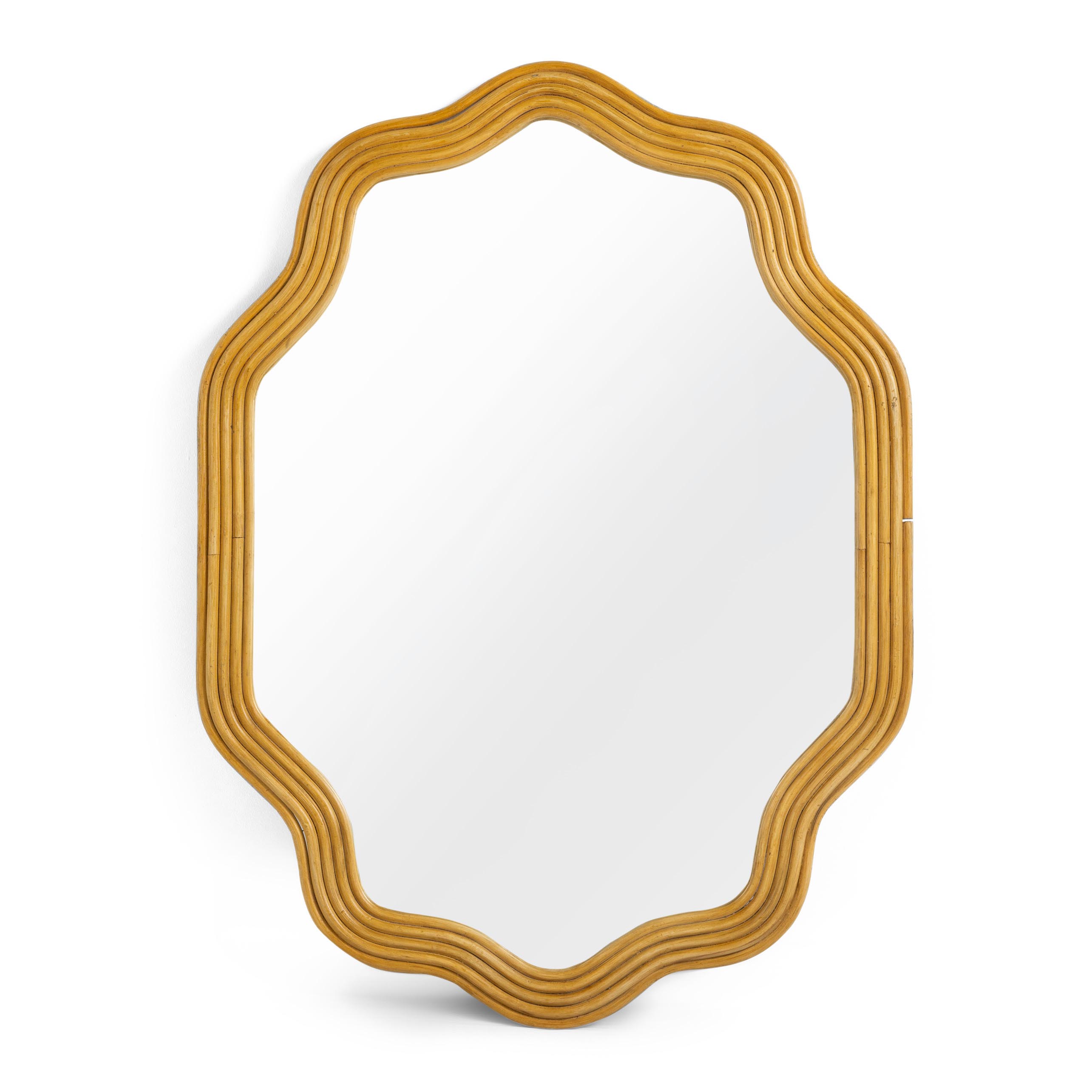 Lia Bamboo Wavy Mirror - Unique Curved Design 3
