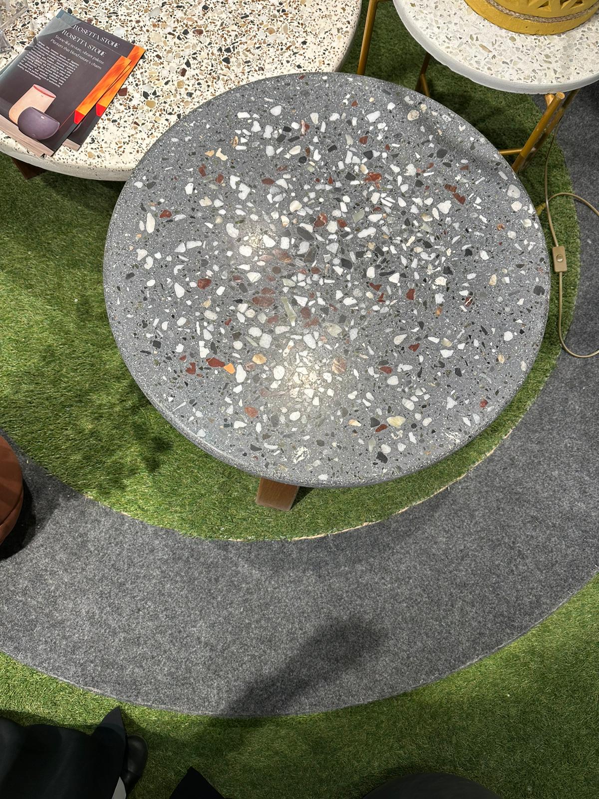 Babi Coffee Table -  Cast Stone Top and Solid Wood Base 5